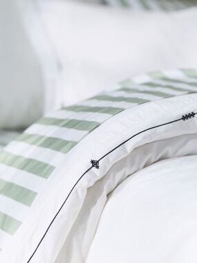 Anthropologie Taylor Organic Cotton Percale Embroidered Duvet NWT